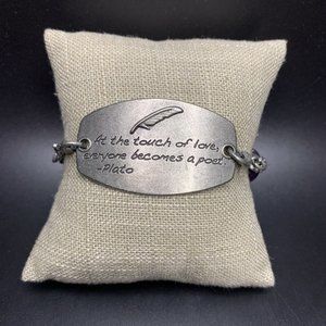 Inspirational Quote Bracelet Plato At The Touch Of Love Everyone Becomes a Poet